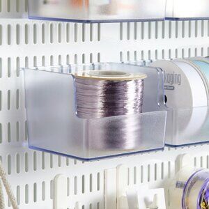 NWT Container Store Elfa Utility Tall Pegboard Translucent Boxes